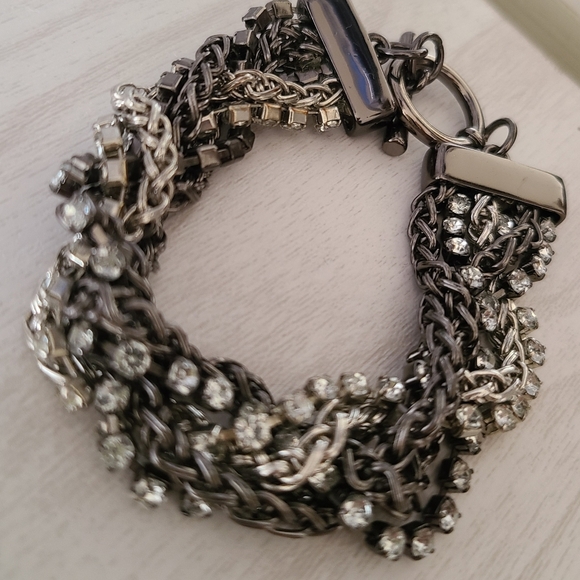 The Limited Industrial Style Chain and Crystals Bracelet and Earrings Set - Picture 3 of 5